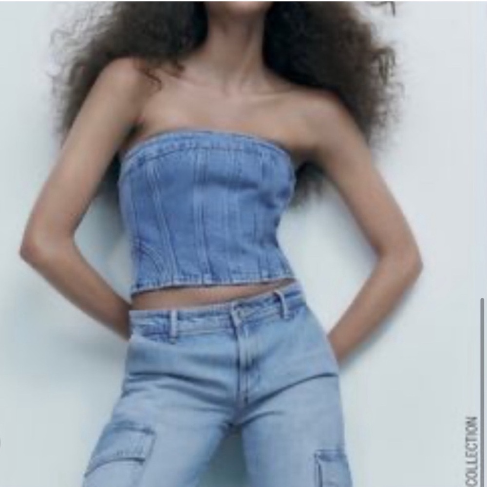 Zara Denim Corset Top